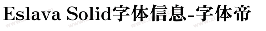 Eslava Solid字体信息字体转换